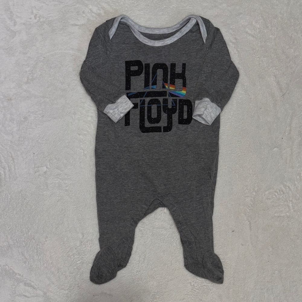 Pink Floyd Gray Kids One Piece footie/ sleeper 0-3 months
